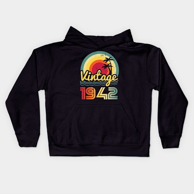 Vintage 1942 Made in 1942 81th birthday 81 years old Gift Kids Hoodie by Winter Magical Forest